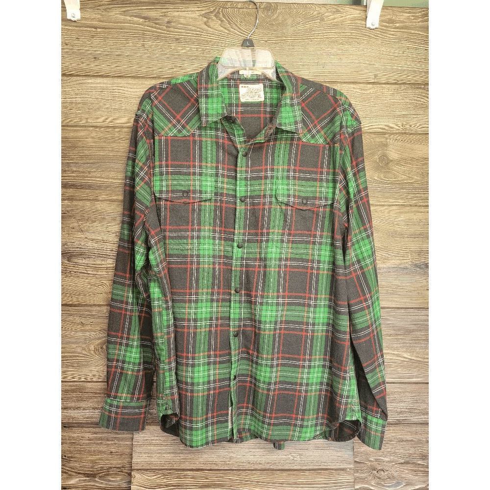 Lucky Brand Men's Long Sleeve Plaid Shirt. Size XL 100% Cotton Preowned